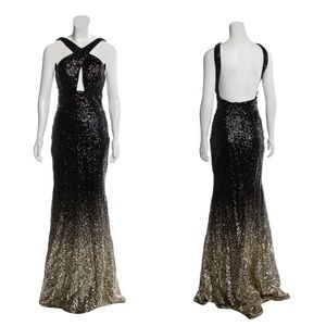JOVANI Black and Gold Gown | 2
